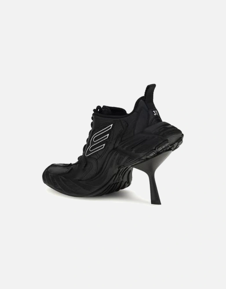 Monday Heel Curved Leather Sneakers Women - Black