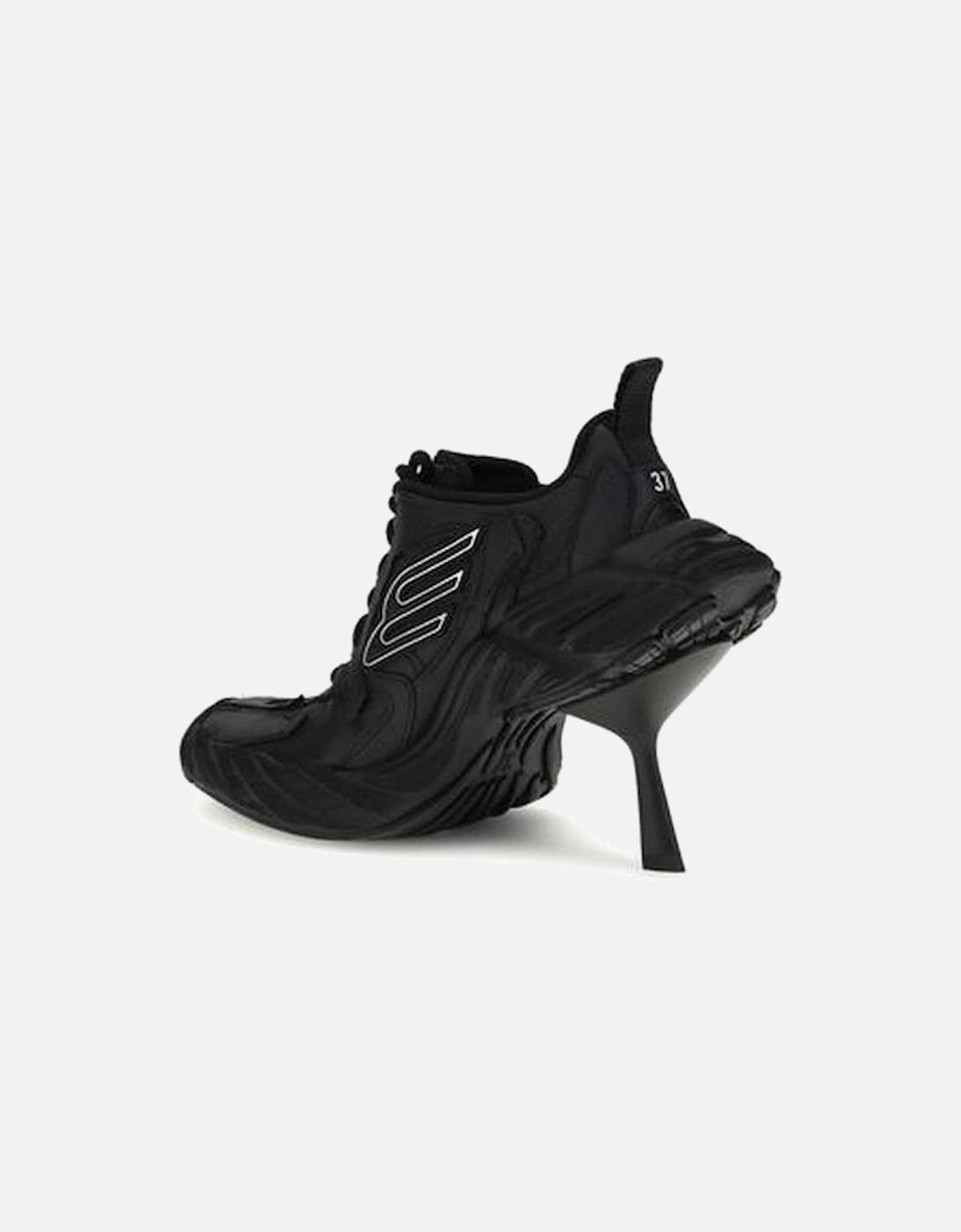 Monday Heel Curved Leather Sneakers Women - Black