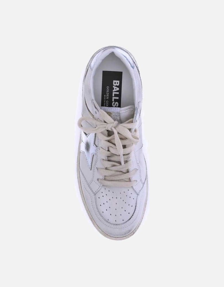Ball Star Leather Sneakers with Iconic Star Design Women - White