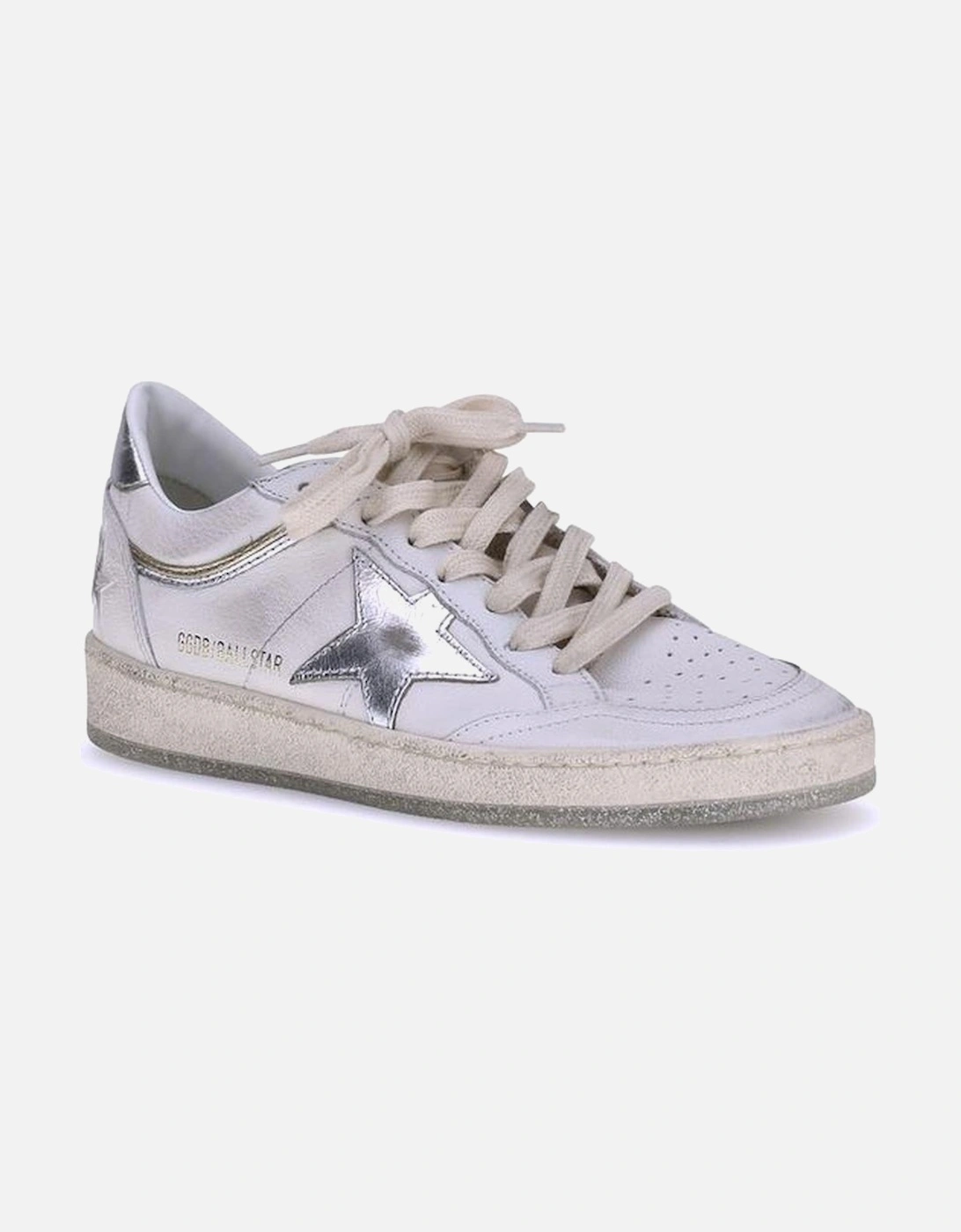 Ball Star Leather Sneakers with Iconic Star Design Women - White
