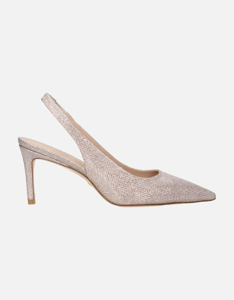 Metallic Effect Mid Heel Pointy Toe Sandals Women - Pink