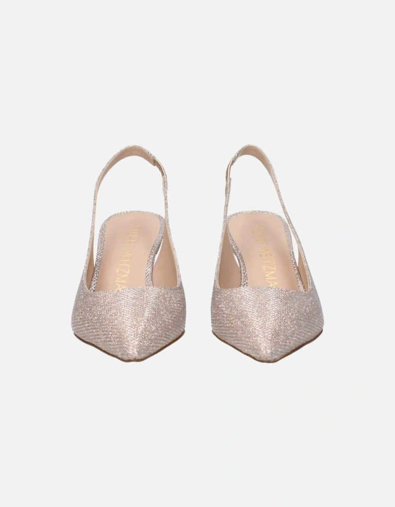 Metallic Effect Mid Heel Pointy Toe Sandals Women - Pink