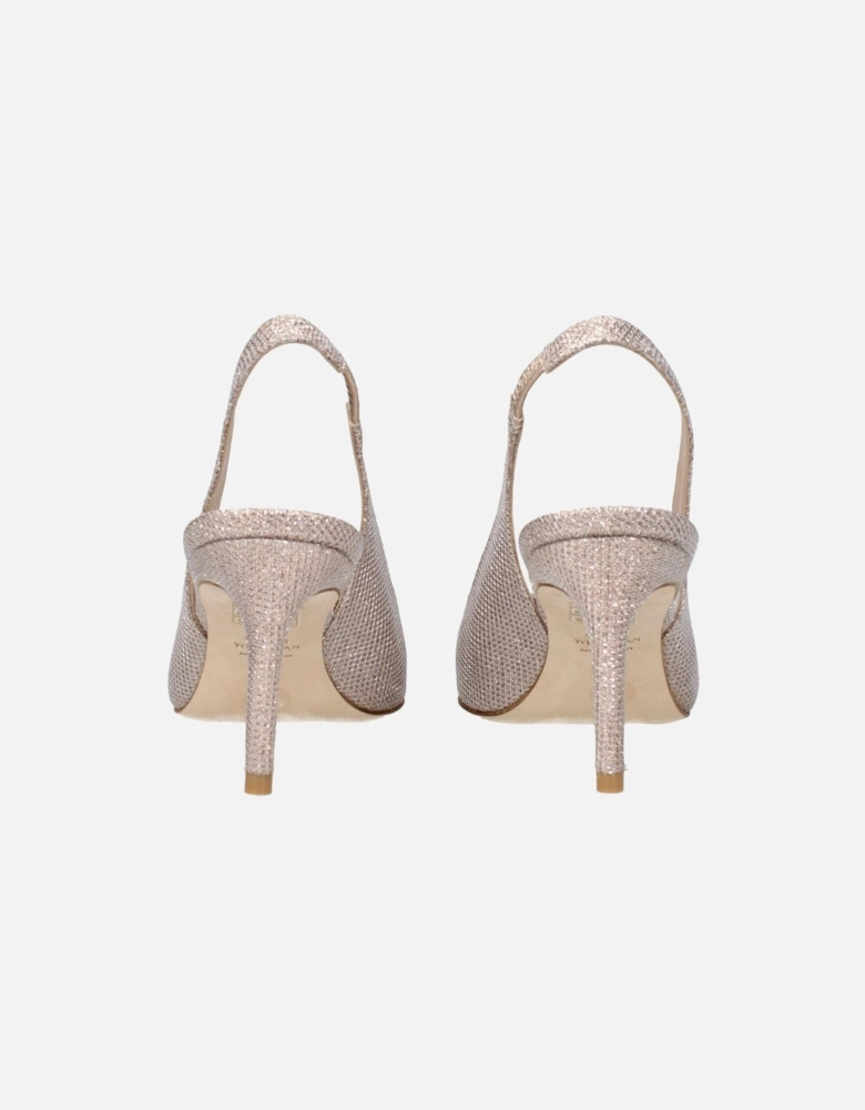 Metallic Effect Mid Heel Pointy Toe Sandals Women - Pink