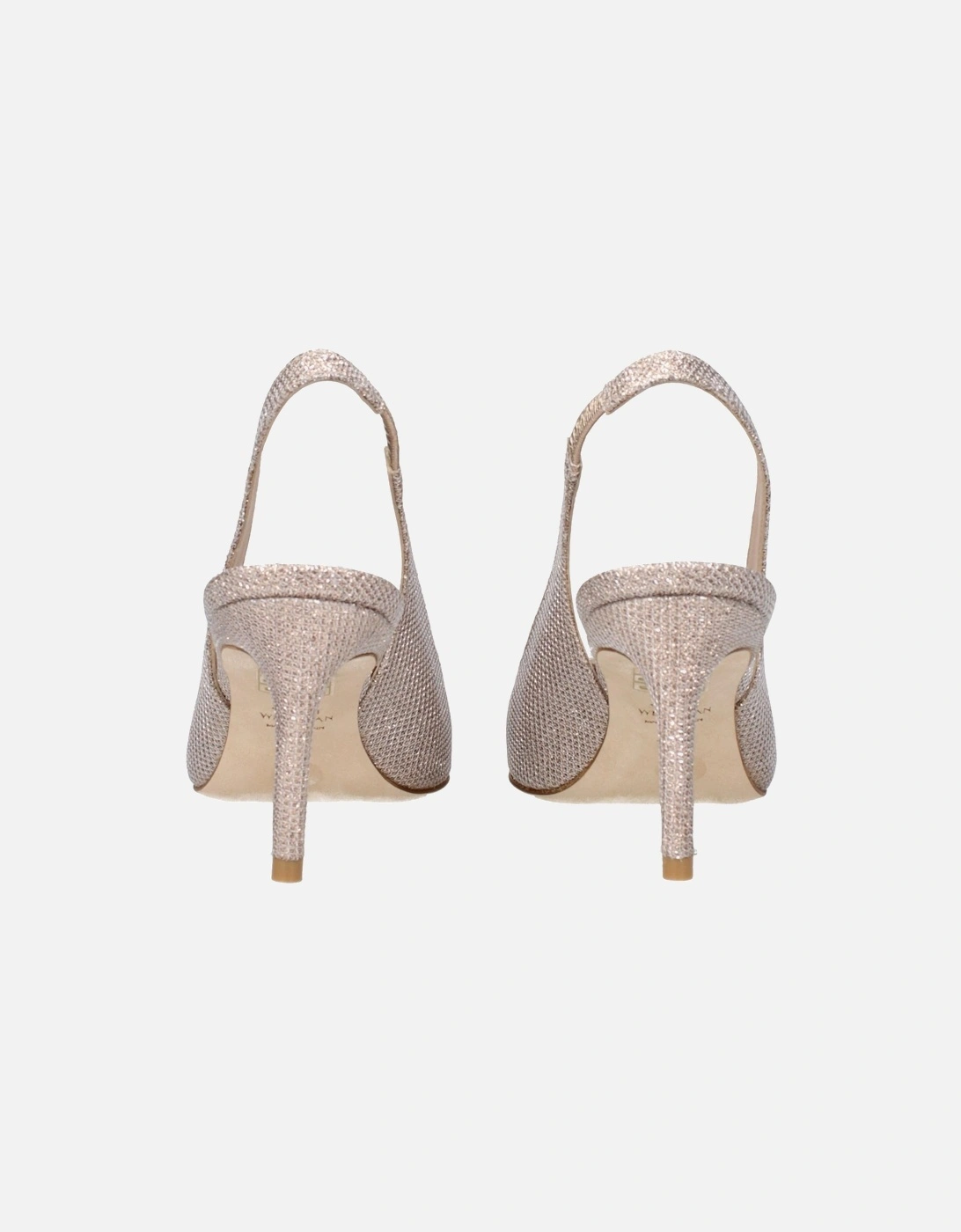 Metallic Effect Mid Heel Pointy Toe Sandals Women - Pink