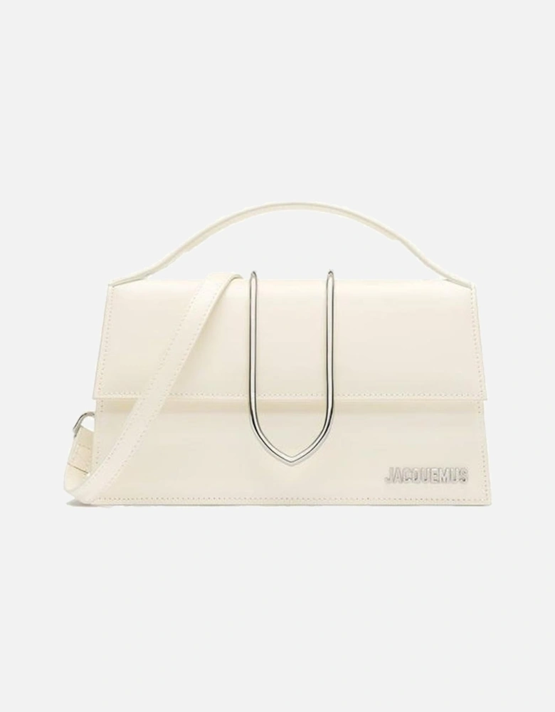 Calf Leather Shoulder Bag with Top Handle Women - White
