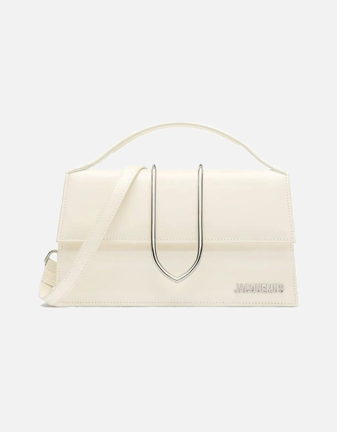 Calf Leather Shoulder Bag with Top Handle Women - White, 5 of 4