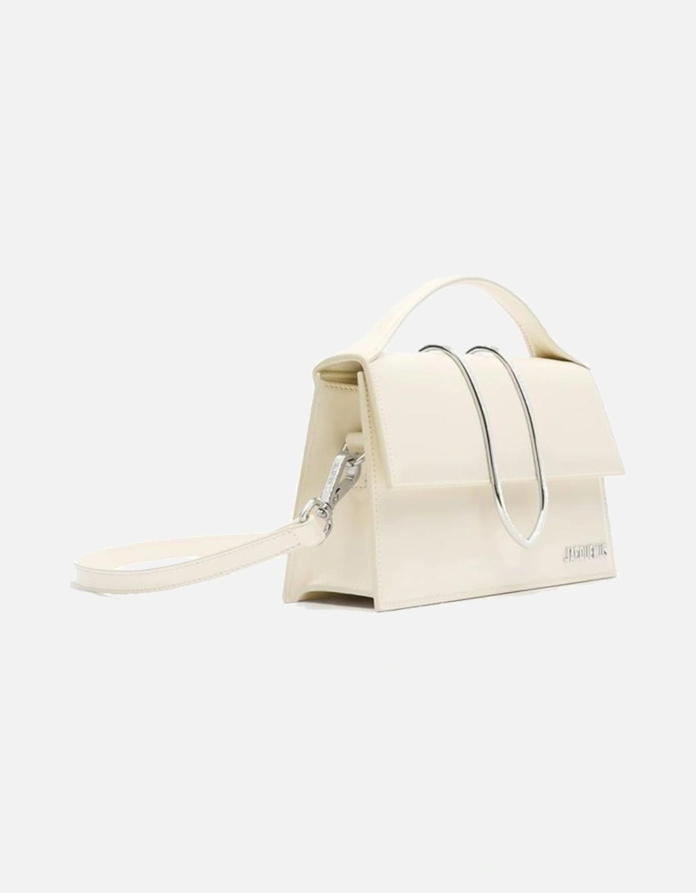 Calf Leather Shoulder Bag with Top Handle Women - White