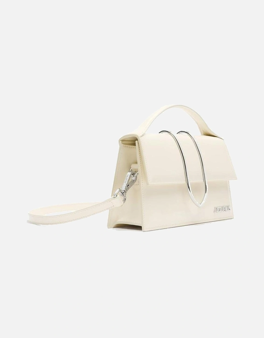 Calf Leather Shoulder Bag with Top Handle Women - White