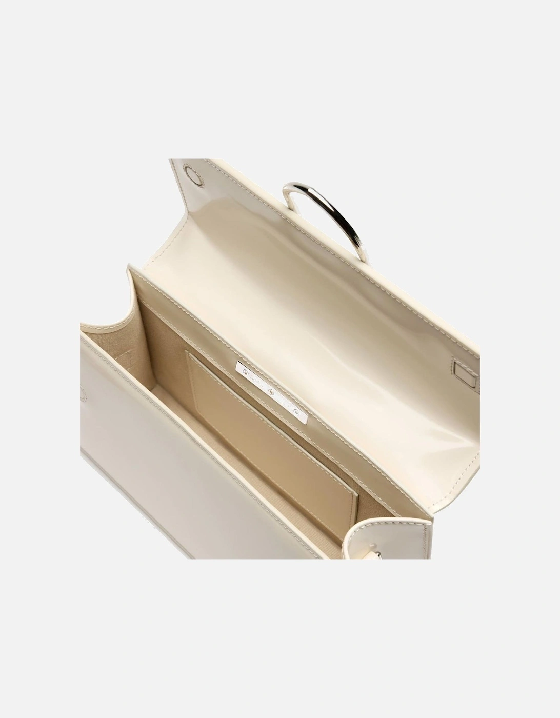 Calf Leather Shoulder Bag with Top Handle Women - White