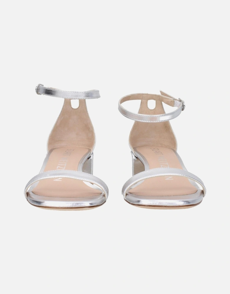 Leather Open Toe Mid Heel Sandals Women - Gray