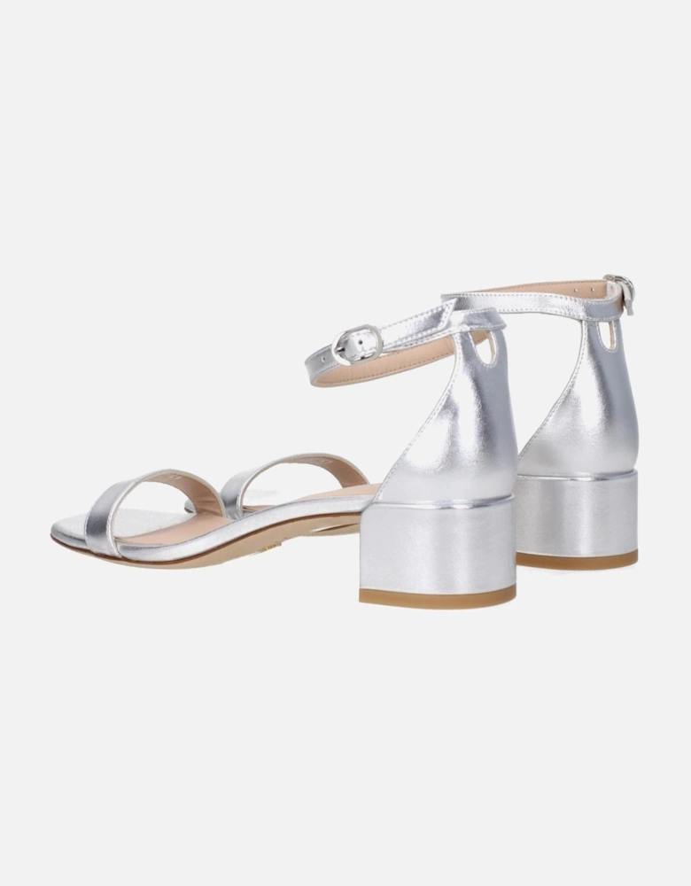Leather Open Toe Mid Heel Sandals Women - Gray