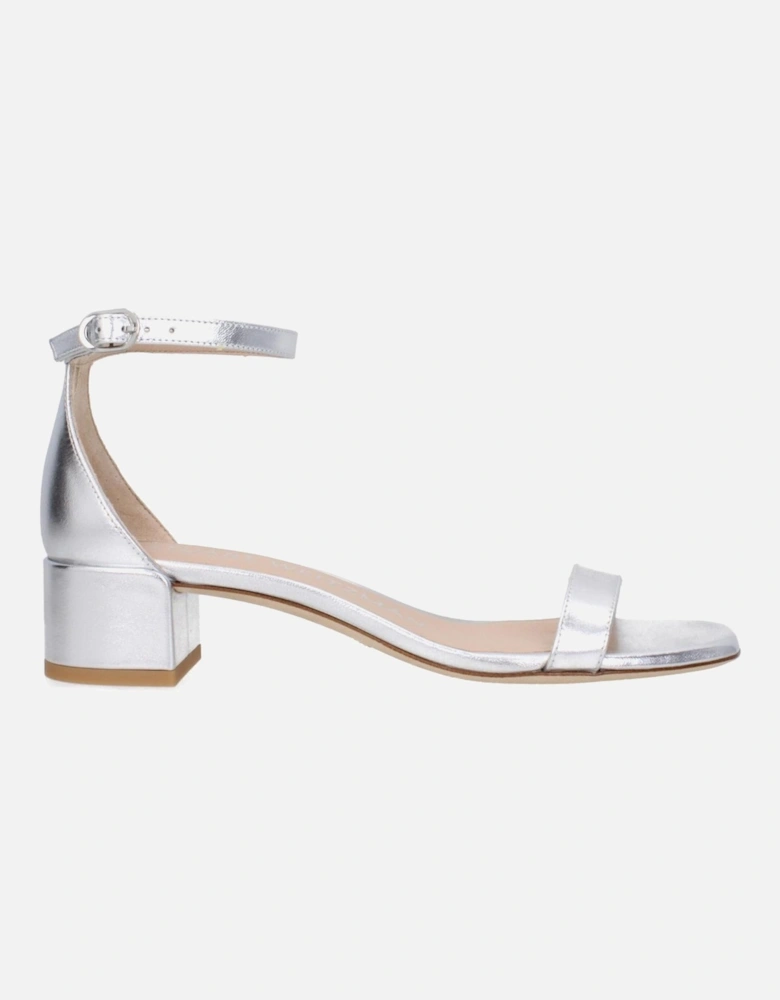 Leather Open Toe Mid Heel Sandals Women - Gray