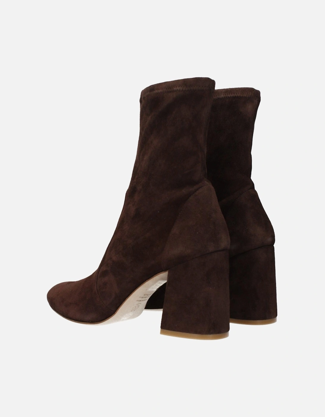Suede Ankle Boots with Block Heel Women - Brown