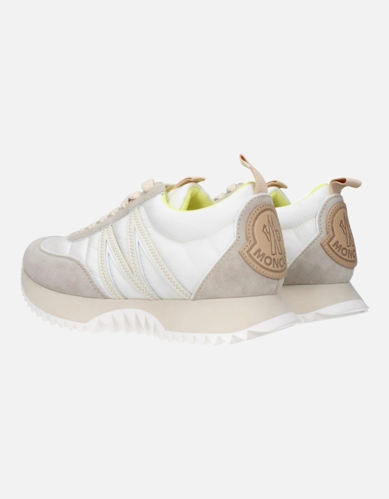 Casual Lace-Up Fabric Sneakers with Back Logo Women - Beige