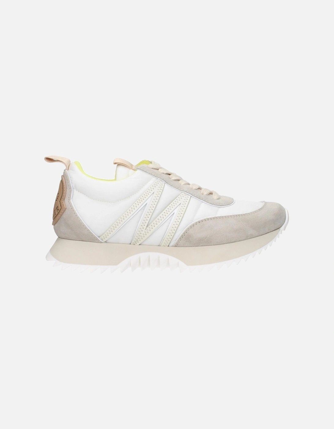 Casual Lace-Up Fabric Sneakers with Back Logo Women - Beige, 6 of 5