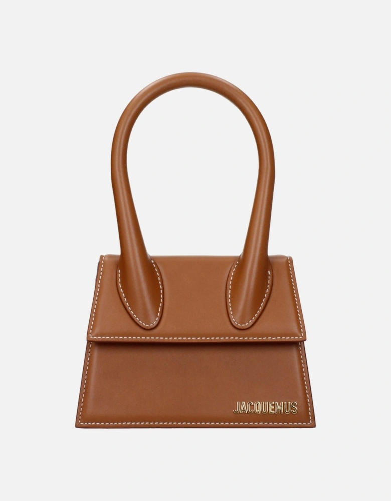 Medium Leather Handbag with Adjustable Strap Women - Brown
