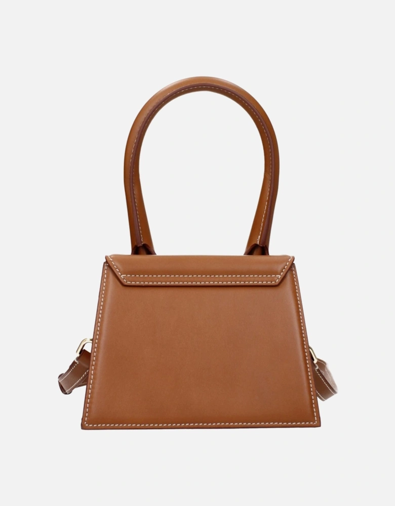 Medium Leather Handbag with Adjustable Strap Women - Brown