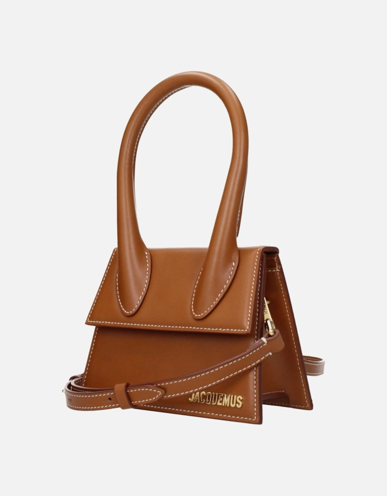 Medium Leather Handbag with Adjustable Strap Women - Brown