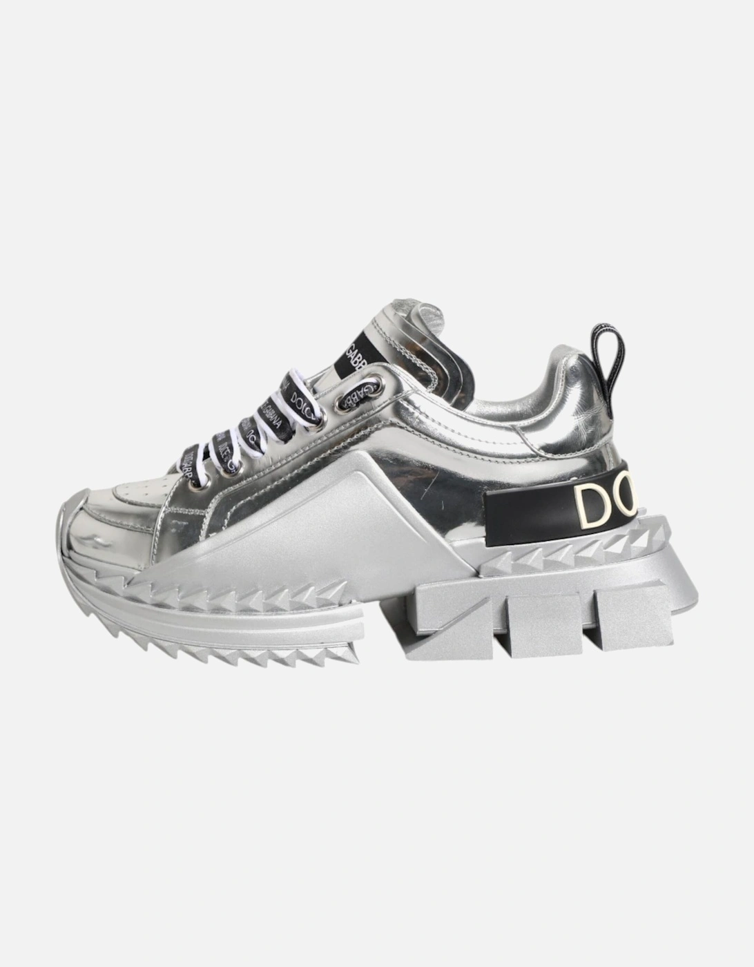 Super Queen Calfskin Leather Sneakers Women - Silver