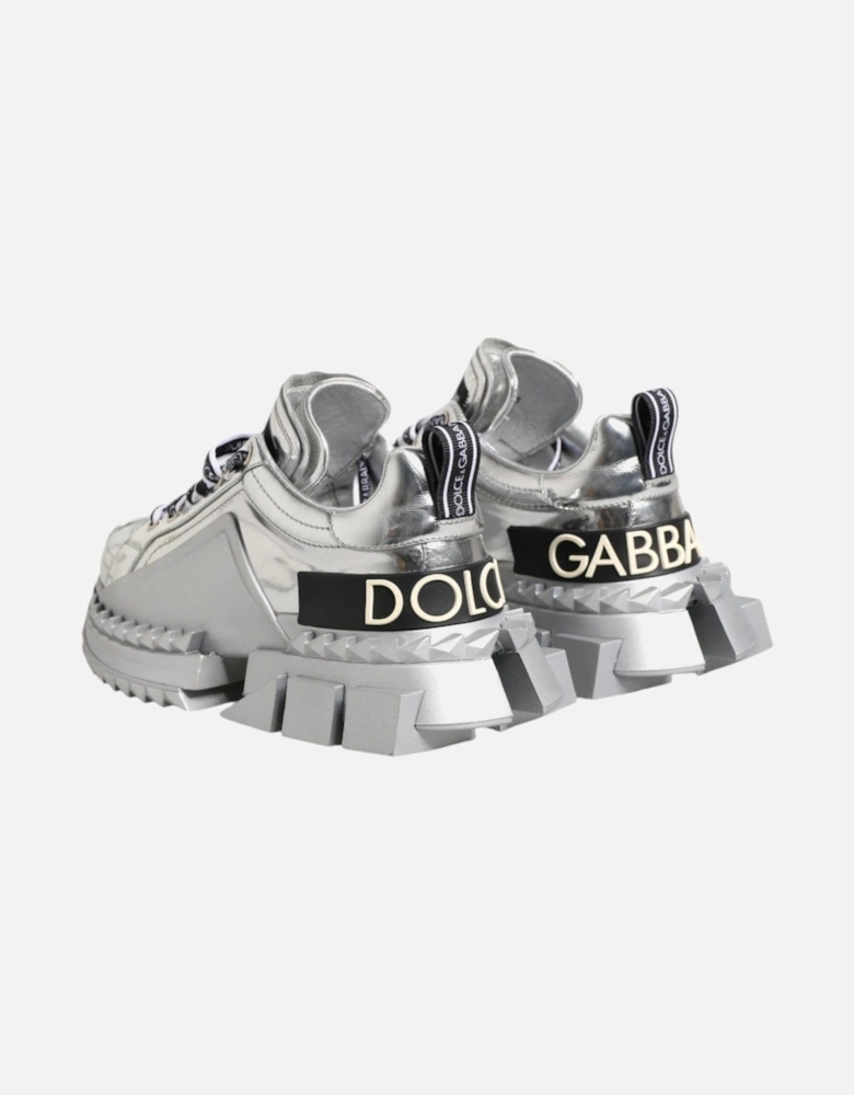 Super Queen Calfskin Leather Sneakers Women - Silver