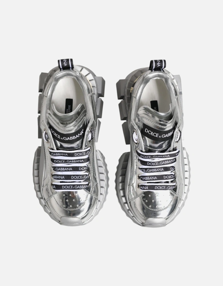 Super Queen Calfskin Leather Sneakers Women - Silver