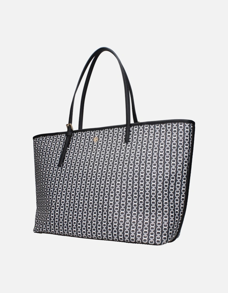 Leather Shoulder Bag with Adjustable Handle Women - Black