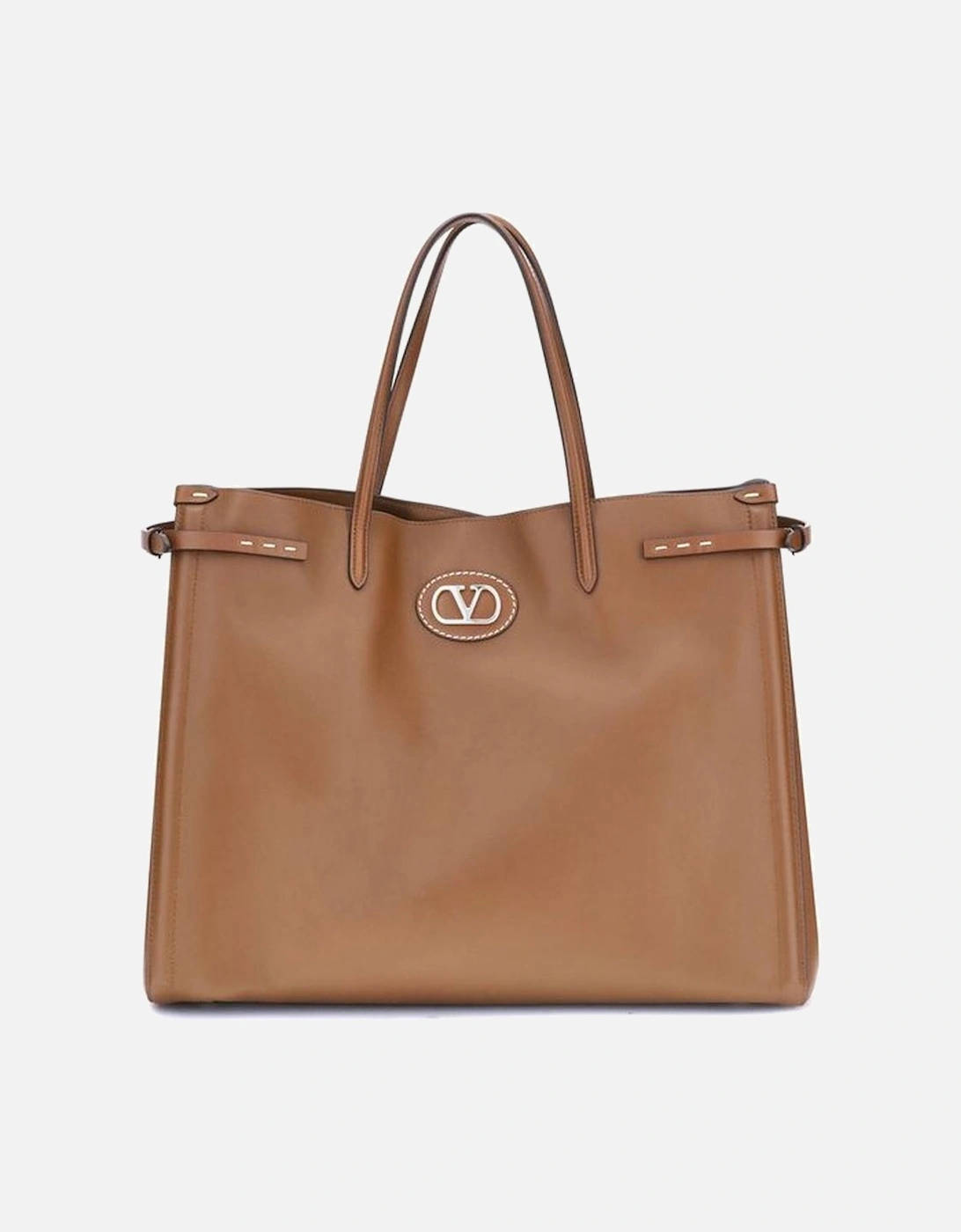 Large Antibes Leather Tote Bag Women - Brown Shoulder Bags, 5 of 4