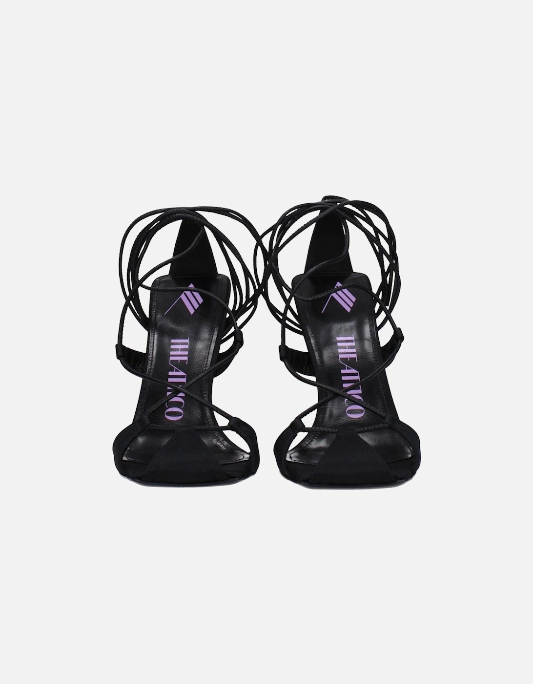 High Heel Open Toe Leather Sandals Women - Black