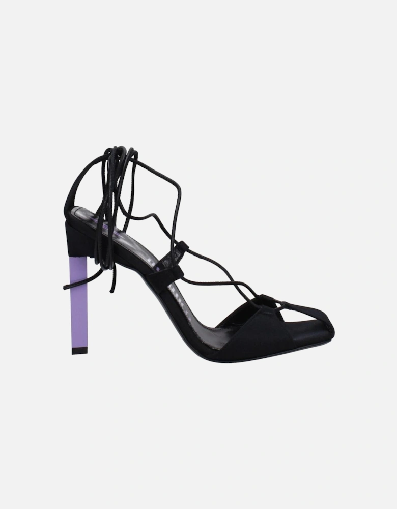 High Heel Open Toe Leather Sandals Women - Black