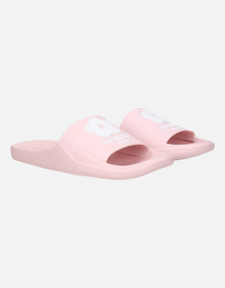 Front Logo Rubber Slippers and Clogs Women - Pink Sandals