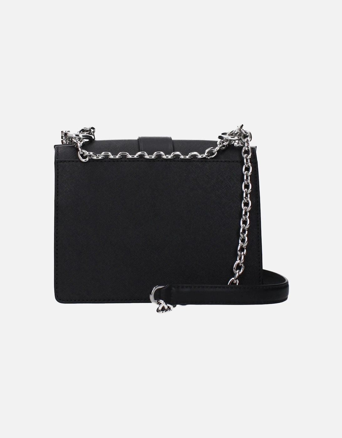Leather Shoulder Bag with Front Logo Women - Black