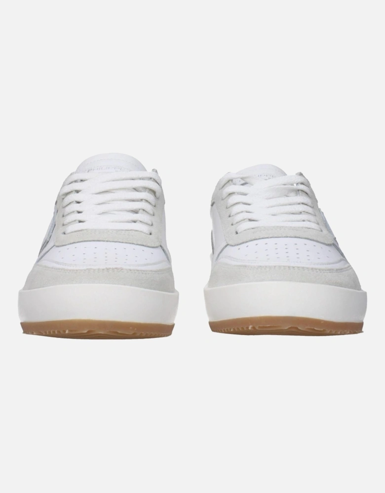 Leather Sneakers with Logo and Side Detail Women - White