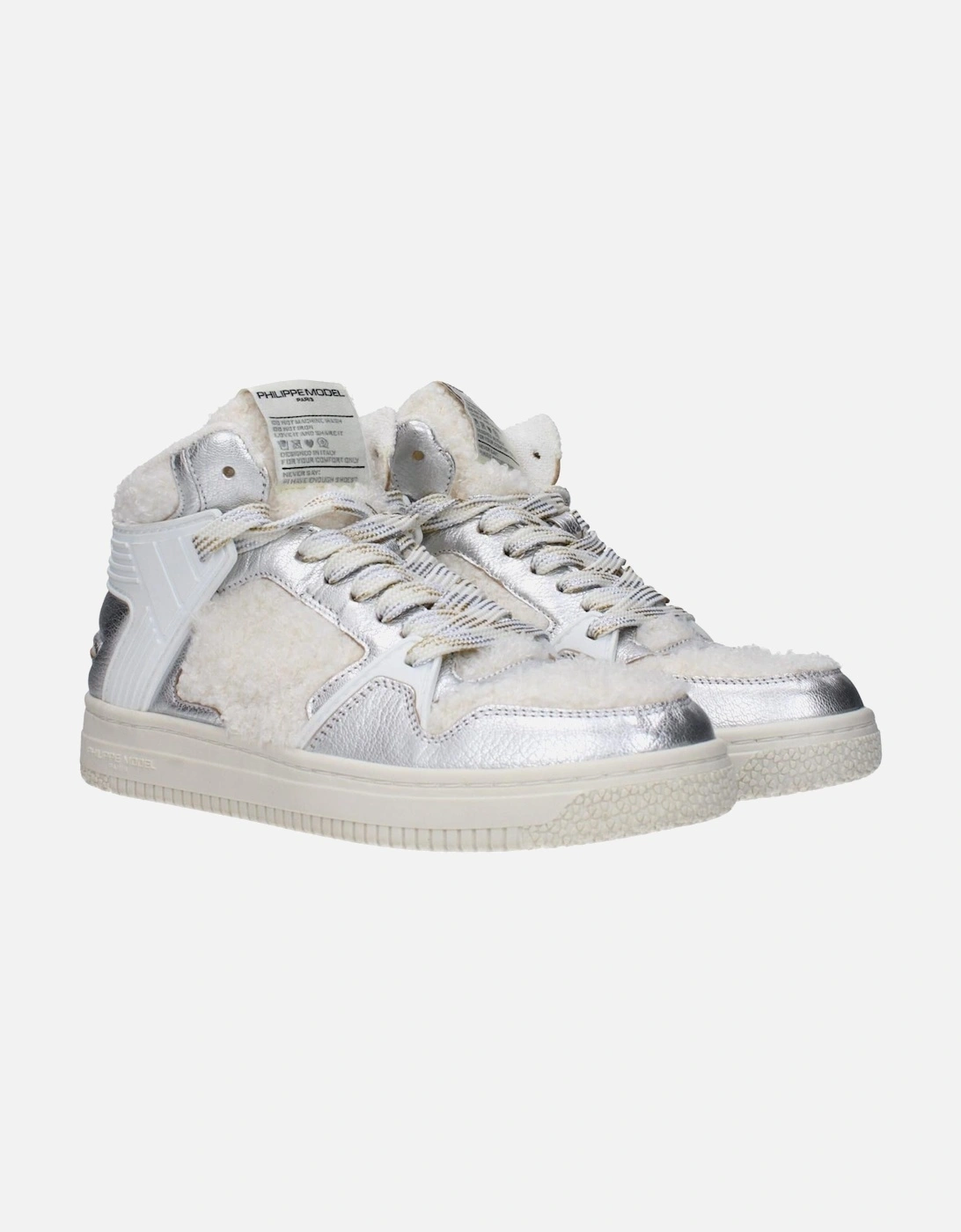 Leather Sneakers with Logo and Lace Closure Women - Gray