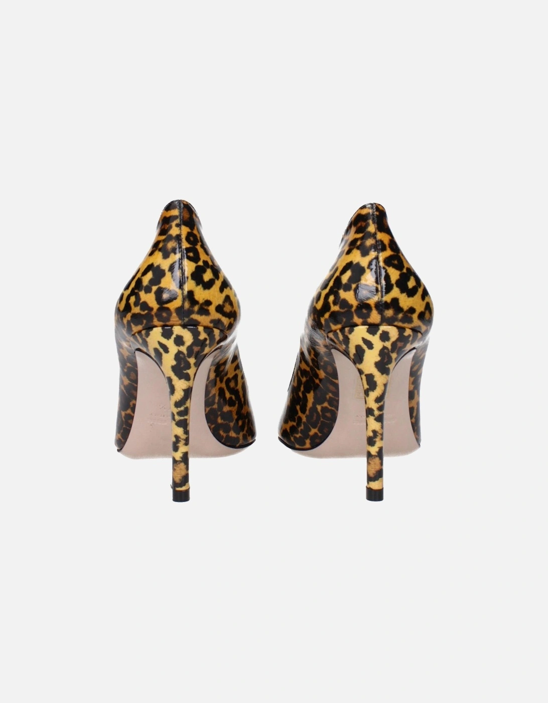 Patent Leather Leopard Print Pumps Women - Brown Brooches
