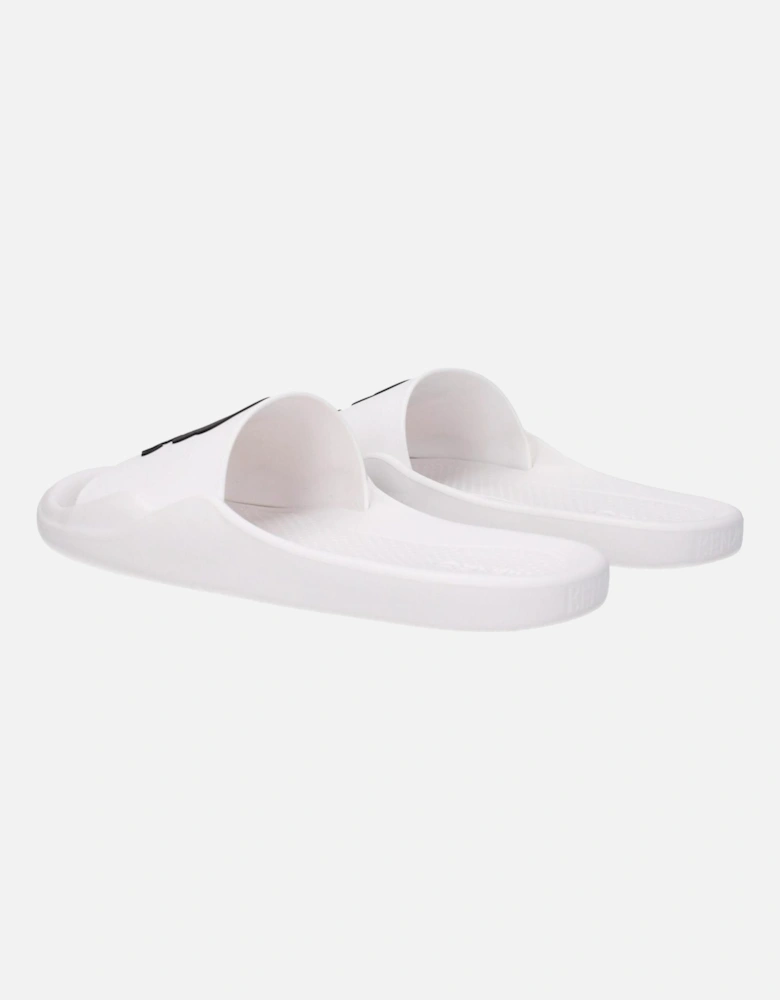 Front Logo Rubber Slippers and Clogs Women - White Sandals