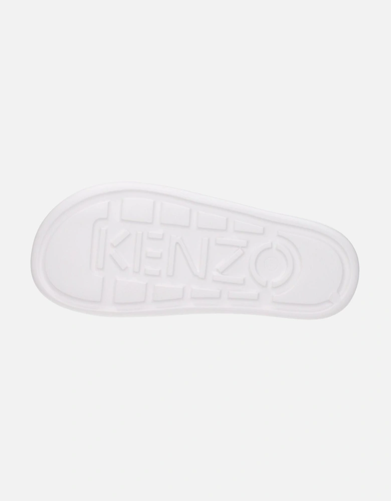 Front Logo Rubber Slippers and Clogs Women - White Sandals