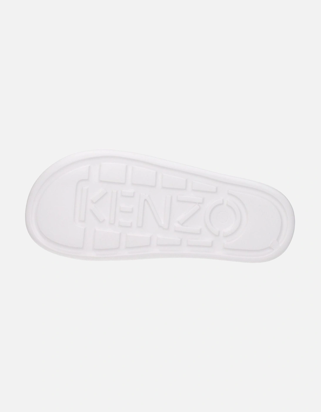 Front Logo Rubber Slippers and Clogs Women - White Sandals