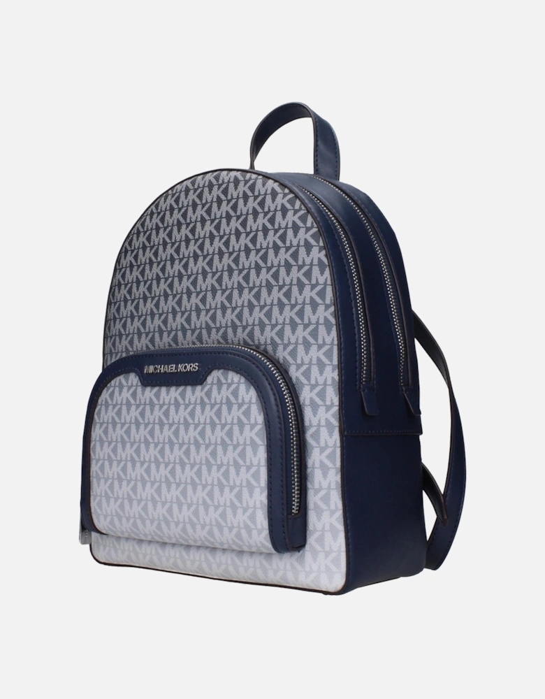 Logo Print Backpack with Adjustable Straps Women - Blue