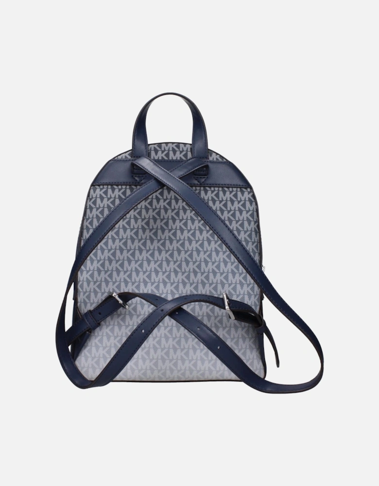Logo Print Backpack with Adjustable Straps Women - Blue