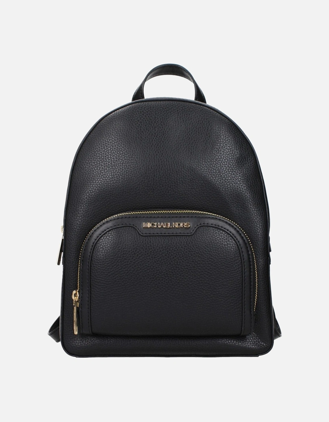 Leather Backpack with Front Logo and Zip Closure Women - Black, 4 of 3