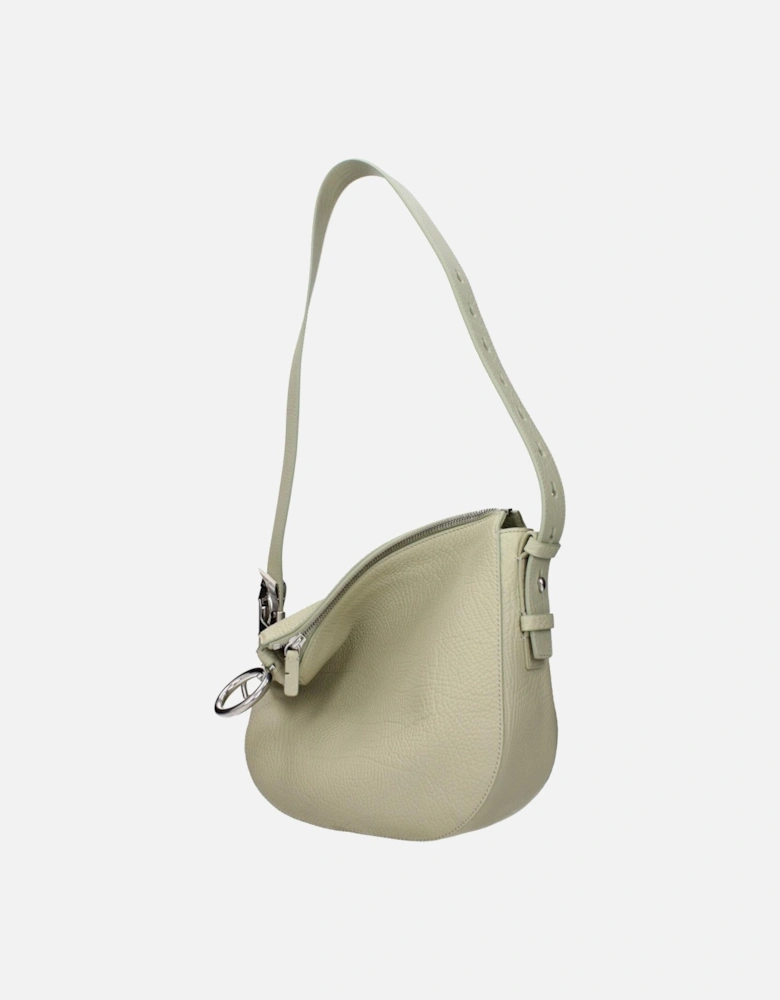 Adjustable Leather Shoulder Bag with Removable Handle Women - Green