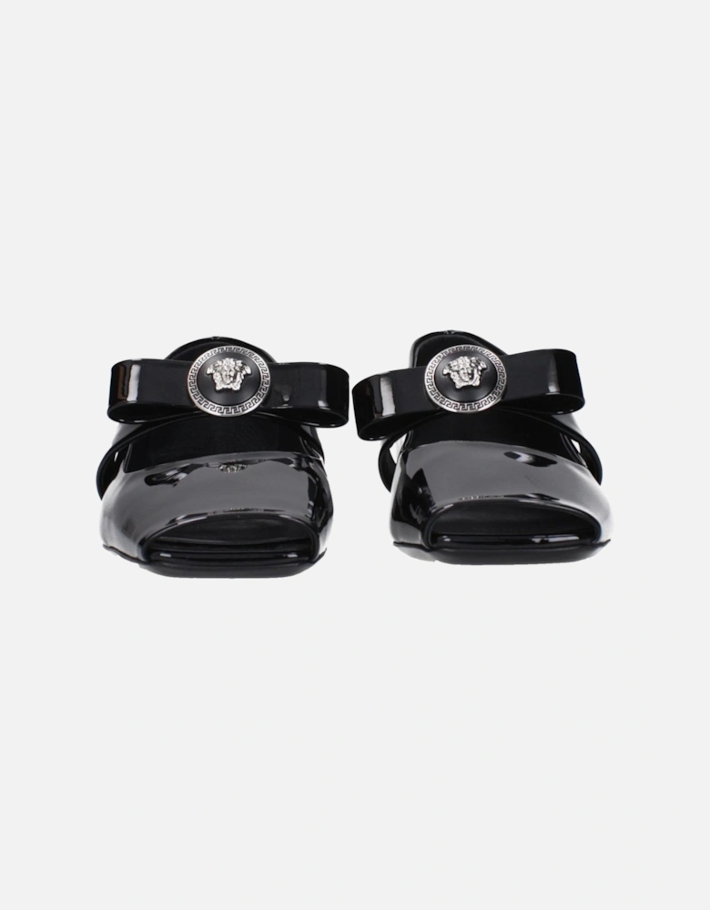 Patent Leather Ballet Flats with Front Detail Women - Black Shoes