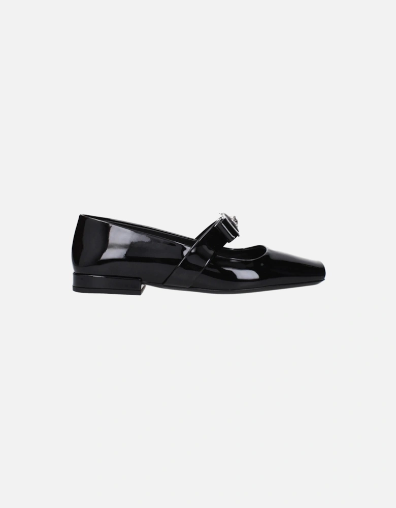 Patent Leather Ballet Flats with Front Detail Women - Black Shoes