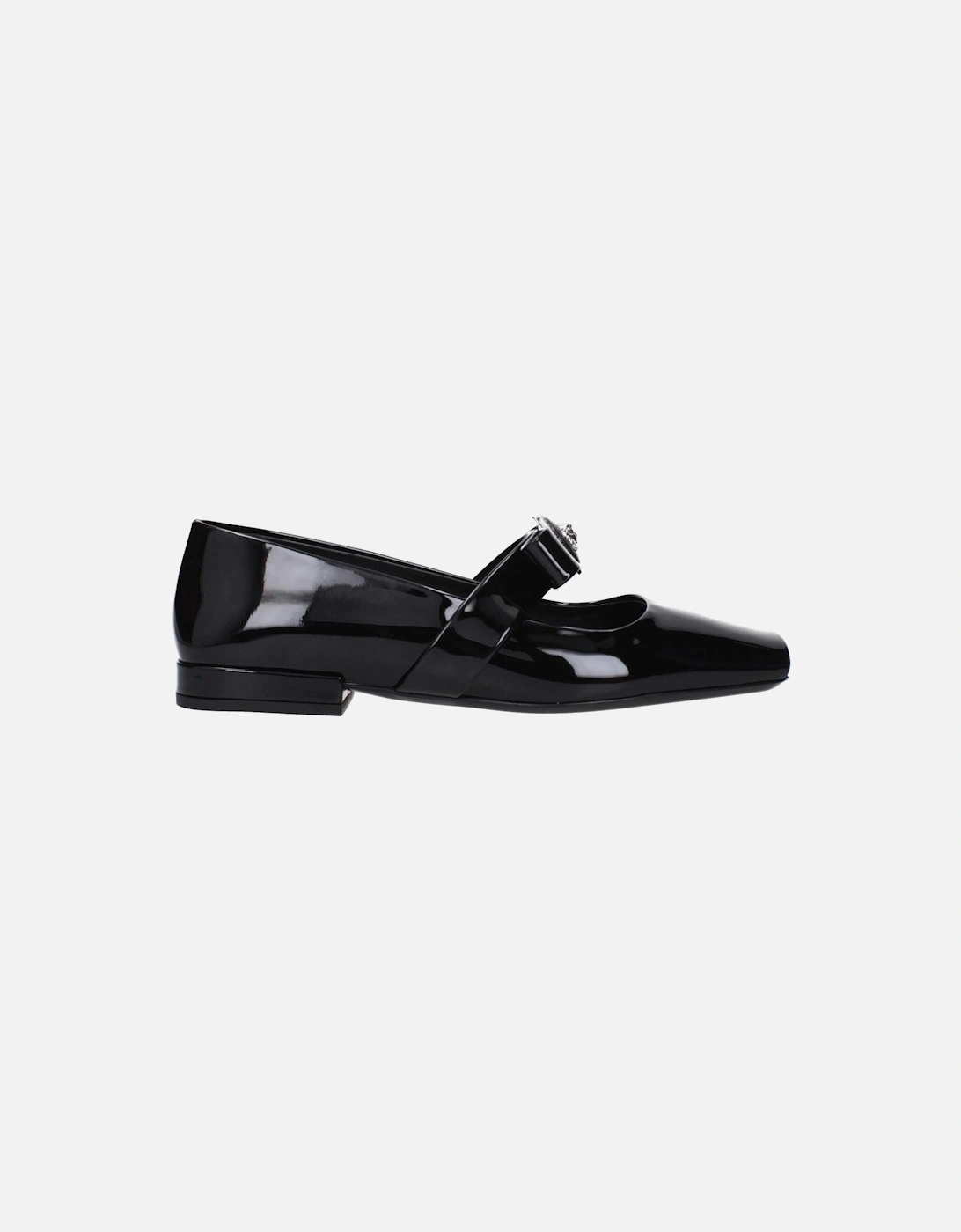 Patent Leather Ballet Flats with Front Detail Women - Black Shoes, 6 of 5