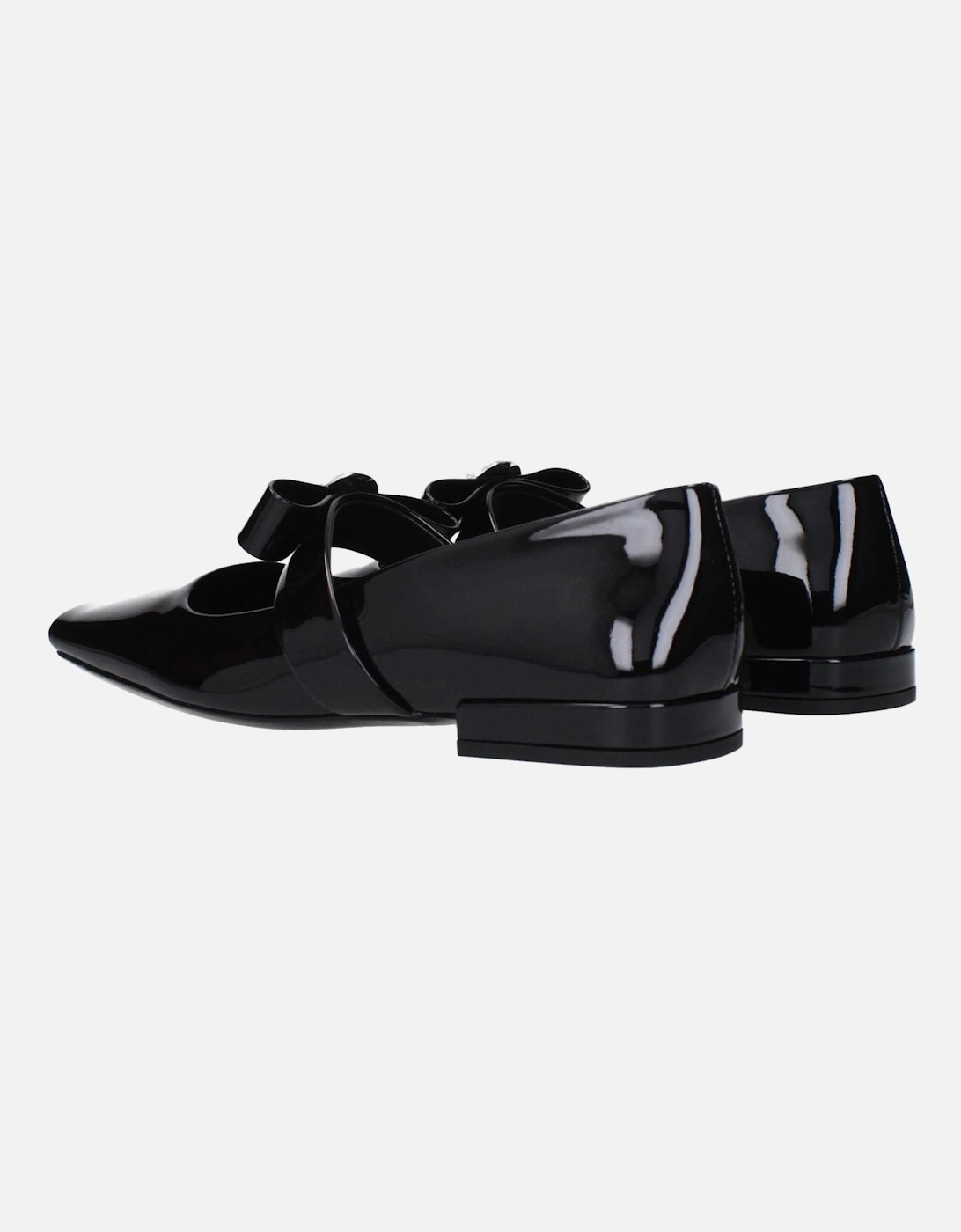 Patent Leather Ballet Flats with Front Detail Women - Black Shoes