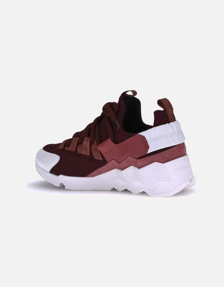 Trek Cosmetic Paneled Sneakers with Textured Sole Women - Bordeaux