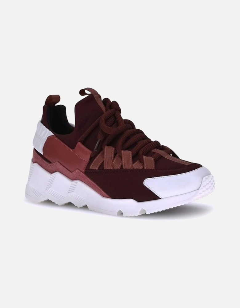 Trek Cosmetic Paneled Sneakers with Textured Sole Women - Bordeaux