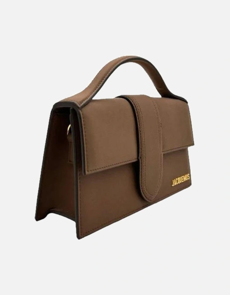 Leather Flap Top Bag with Shoulder Strap Women - Brown