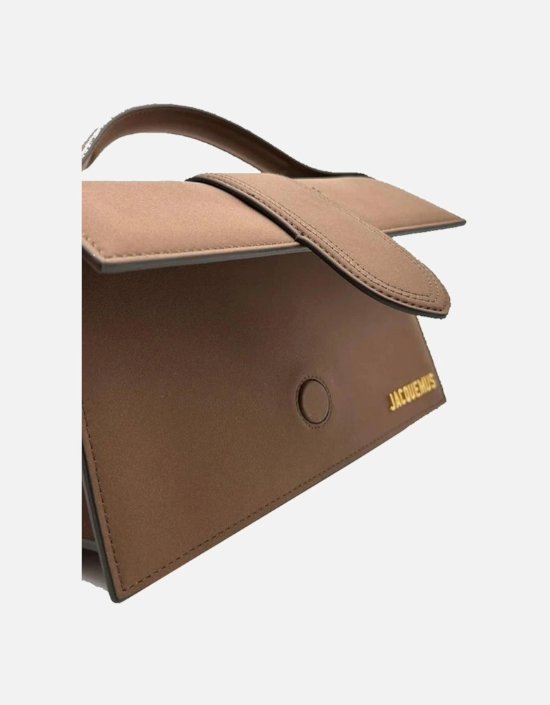 Leather Flap Top Bag with Shoulder Strap Women - Brown