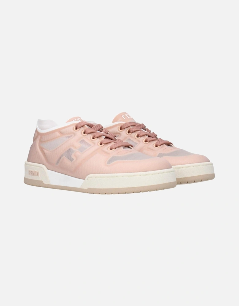 Casual Net Lace-Up Sneakers with Logo Detailing Women - Pink